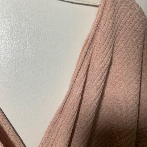 NWOT Style Rack Women's Wrap V-Neck Tie Front Deep Plunge Ribbed Shirt - Size M - Picture 2 of 8